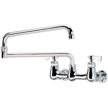 Krowne 14-824L Royal Series 8" Center Wall-Mount Low-Lead ADA Compliant Polished Chrome Brass Faucet With 24" Jointed Spout