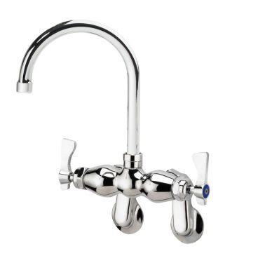 Krowne 15-601L Royal Series Low Lead Wall Mount Faucet With 6" Gooseneck Spout and Adjustable Centers