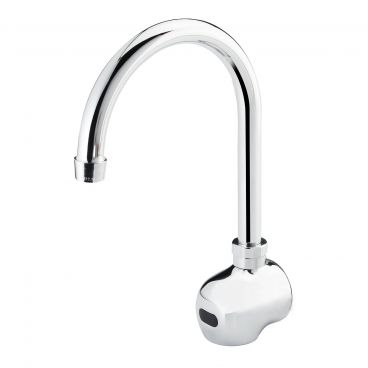Krowne 16-191 Royal Series Wall Mount Electronic Hands Free Faucet With Infrared Sensor, 6" Gooseneck Spout, Single Center