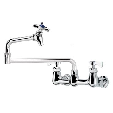 Krowne 16-252L Royal Series Wall Mount Pot Filler Faucet with 18" Double Jointed Spout, 8" Centers