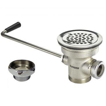 Krowne 22-201 Stainless Steel Twist Handle Waste Valve With Overflow Outlet, 3" Sink Opening