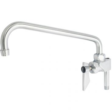 Krowne DX-139 Diamond Series Solid Chrome-Plated Brass Add-On Faucet Base With 12" Swing Spout, 1/4 Turn Valve And 3/8" NPT Inlet/Outlets