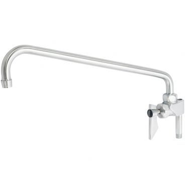 Krowne DX-141 Diamond Series Solid Chrome-Plated Brass Add-On Faucet Base With 16" Swing Spout, 1/4 Turn Valve And 3/8" NPT Inlet/Outlets