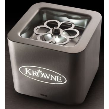 Krowne KR-LC2GF-TT-E 7 7/8" Square 6 11/16" High Stainless Steel Royal Series Extended Line Tabletop Liquid CO2 Glass Froster With 40 ft CO2 Line And 12V Battery With 100/240 V AC Plug