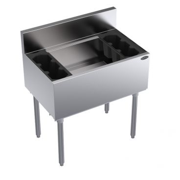 Krowne KR19-30-10 30"W x 19"D Underbar Ice Bin with 10 Circuit Cold Plate- 92 lbs. Ice Capacity