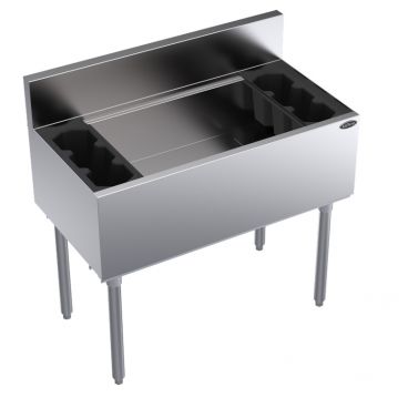 Krowne KR19-36-10 36"W x 19"D Underbar Ice Bin with 10 Circuit Cold Plate - 110 lbs. Ice Capacity