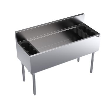 Krowne KR19-48-10 48"W x 19"D Underbar Ice Bin with 10 Circuit Cold Plate - 147 lbs. Ice Capacity