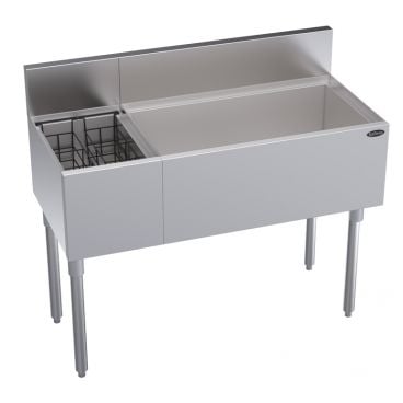 Krowne KR19-M42R-10 42"W x 19"D Underbar Multi-Station with 10 Circuit Cold Plate Ice Bin and Insulated Bottle Section