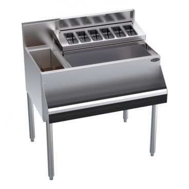 Krowne KR24-MS32R-10 32"W x 24"D Underbar Cocktail Multi-Station with 10 Circuit Cold Plate
