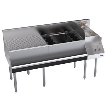 Krowne KR24-W60A-10 60"W x 24"D Underbar Workstation with Cold Plate and Drainboard