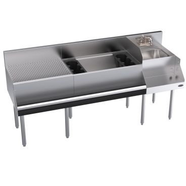 Krowne KR24-W72A-10 72"W x 24"D Underbar Workstation with Cold Plate and Drainboard