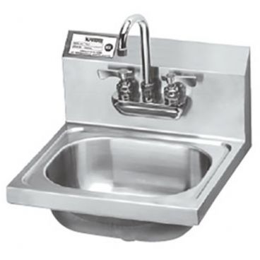 Krowne HS-22 Wall Mount 16" Wide Standard Stainless Steel Hand Sink With 4" OC Heavy-Duty Royal Series Low-Lead Faucet And 6" Deep Bowl