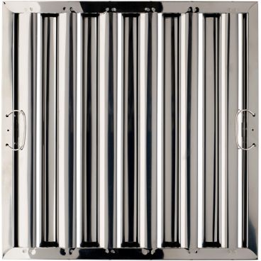 Krowne S1625 Silver Series 16" High x 25" Wide Stainless Steel Baffle Grease Filter With Built-In Handles