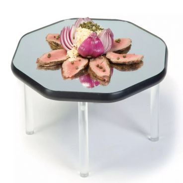 Lakeside 2278 Stackable Mirror Tray, 15", Octagonal, Rimless, 9" Legs