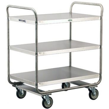 Lakeside 244 All Stainless Steel 3-Shelf 22" Wide x 36" Long x 40 5/8" High 500-lb Capacity Rectangular Medium-Duty Utility Cart With 5" Swivel Casters