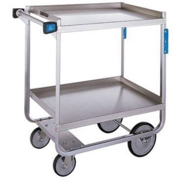 Lakeside 510 Stainless Steel NSF Model 2-Shelf 16 1/4" Wide x 30" Long x 34 1/4" High 700-lb Capacity Rectangular Utility Cart With Casters