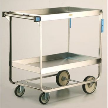 Lakeside 527 Stainless Steel Deep Shelf NSF Model 2-Shelf 22 1/4" Wide x 38" Long x 37 1/4" High 700-lb Capacity Rectangular Utility Cart With Lake-Glide Extra-Load Casters