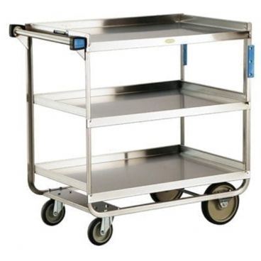 Lakeside 544 Stainless Steel NSF Model 3-Shelf 22 3/8" Wide x 38 5/8" Long x 37 1/8" High 700-lb Capacity Rectangular Utility Cart With Casters
