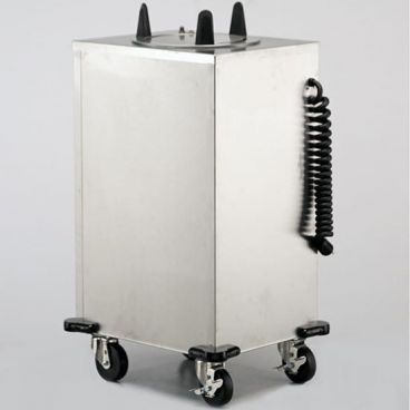 Lakeside 6105 Mobile Heated Single Stack Dish Dispenser Cabinet, 5-1/8"-5-3/4" Plates, 120/60/1