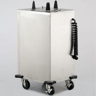 Lakeside 6107 Mobile Heated Single Stack Dish Dispenser Cabinet, 6-5/8"-7-1/4" Plates, 220/60/1