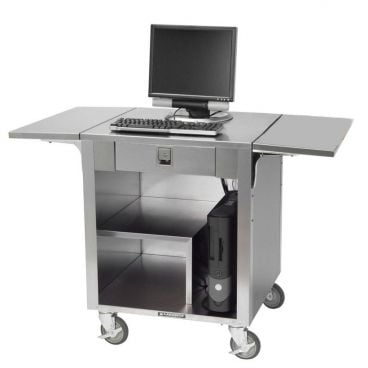 Lakeside 641 Stainless Steel Cashier Stand w/Laminate Finished Sides