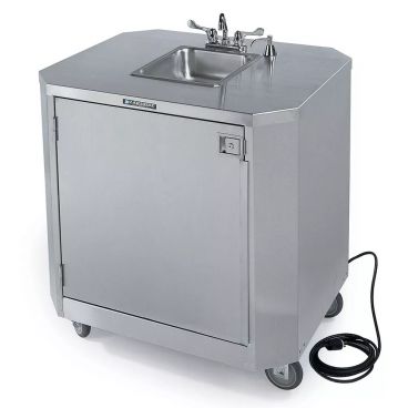 Lakeside 9610 Stainless Steel Deluxe Mobile Hand Washing Station, Cold & Warm Water
