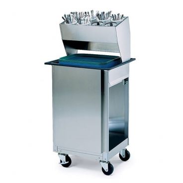 Lakeside 986 Stainless Steel 23-3/4” Wide Mobile Tray And Silverware Dispenser