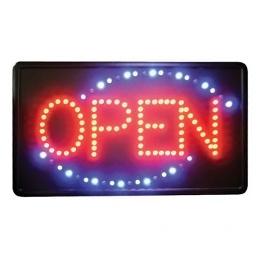 Winco LED-6 LED 14" x 24" Flashing "Open" Sign