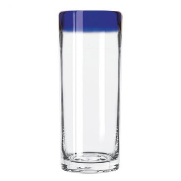 Libbey 92304 Aruba 16 oz. Zombie Glass with Cobalt Blue Rim - 12/Case