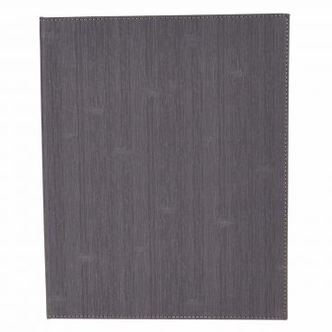 Winco LMD-811GY 8 1/2" x 11" Grey Leatherette Two Panel Menu Cover