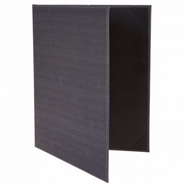 Winco LMD-814GY 8 1/2" x 14" Grey Leatherette Two Panel Menu Cover
