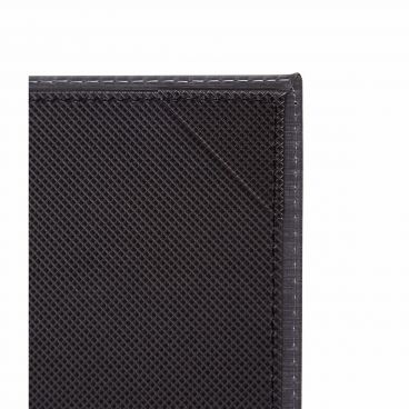 Winco LMS-814BK 8 1/2" x 14" Black Leatherette Single Panel Menu Cover