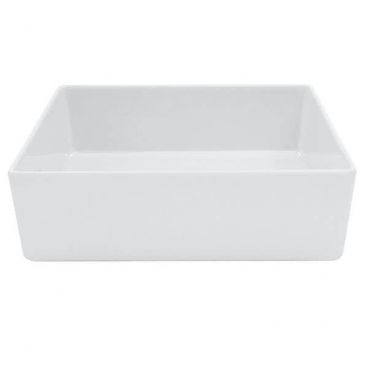 Tablecraft M4004WH White 10" x 10" x 3" Square Straight Sided Melamine Bowl