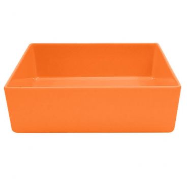 Tablecraft M4004X Orange 10" Square Straight Sided Melamine Bowl