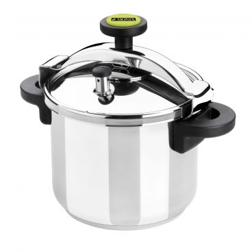 Matfer 013204 8-1/2 Qts. Monix Stainless Steel Pressure Cooker With Steamer Basket And Safety Valve