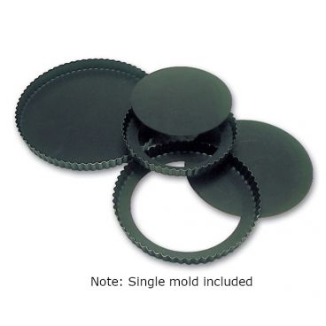 Matfer 332222 7 1/16" Exopan Steel Non-Stick Fluted Tart Mold with Removable Bottom