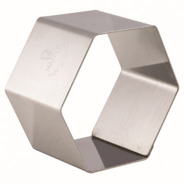 Matfer 376015 2-3/8" Stainless Steel Hexagon Pastry Ring Pack of 4