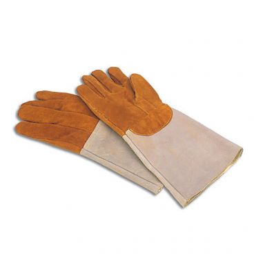 Matfer 773011 Leather 4" Baker Gloves with Forearm Protection