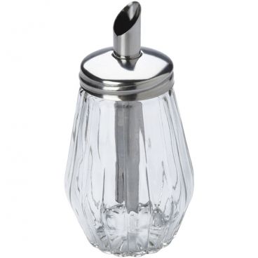 Matfer 061410 Glass 3" Diameter 4 1/4" High Sugar Measuring Pourer With Stainless Steel Cover And Spout