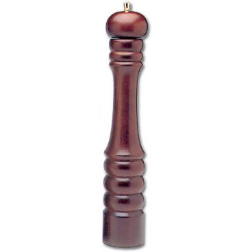 Matfer 061485 Rustic 16" Tall Heavy Dark Lacquered Wood Pepper Mill With Tempered Steel Mechanism