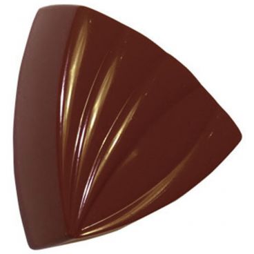 Matfer 380165 Striped Triangle 1 1/3" Wide x 1/2" High 28-Piece Chocolate Mold Transparent Polycarbonate Sheet