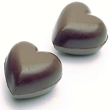Matfer 380205 Small Hearts 1 3/16" Long x 1" Wide x 1/32" High 36-Piece Chocolate Mold Polycarbonate Sheet