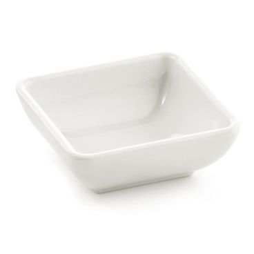 Tablecraft MB21 White 2 Ounce Square Melamine Frostone Collection Sauce Bowl