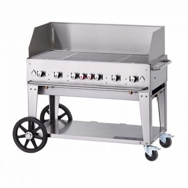 Crown Verity MCB-48WGP-NG Natural Gas 46" Portable Outdoor BBQ Grill / Charbroiler with Wind Guard Package