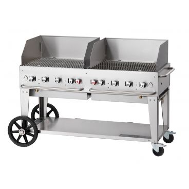 Crown Verity MCB-60WGP-LP Liquid Propane 58" Portable Outdoor BBQ Grill / Charbroiler with Wind Guard Package
