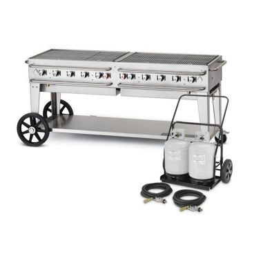Crown Verity MCC-72 70" Mobile Outdoor Charbroiler Complete Set