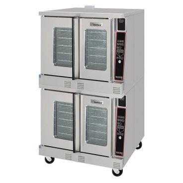 Garland MCO-GS-20-S Master Series Double Deck Standard Depth Full Size Gas Convection Oven w/ 2 Speed Fan - 120,000 BTU (LP) / (2) 120V Decks