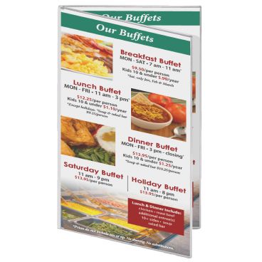 Menu Solutions CHS-200G 11" x 17" Double Panel / Four View Clear Heat Sealed Menu Cover