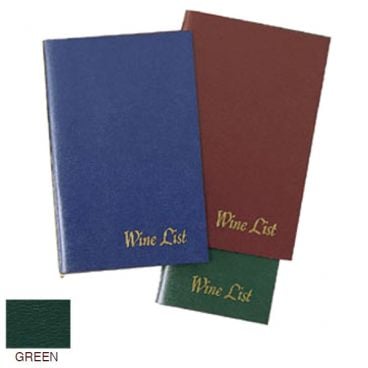 Menu Solutions L702A_GREEN L700 Series Green 5 1/2" x 8 1/2" Folded Insert Vinyl Leatherette Wine List Cover