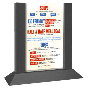 Menu Solutions WPF4S-B_ASH Picture Frame 5" x 7" Ash Colored Wood Table Tent With 4-Sided Angled Base